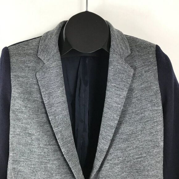 J. Crew Contrast Wool Blend Blazer Women's Size 8 Gray Navy Career Workwear - Picture 3 of 9